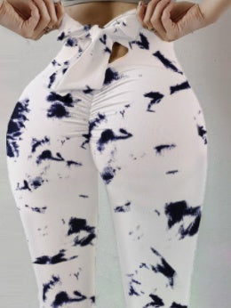 Drawstring Print Leggings — design detail