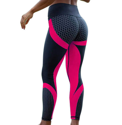 Contrast Print Leggings in Red — design detail