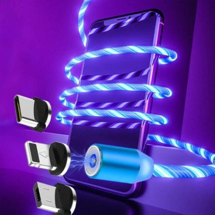 Light-Up Magnetic Charging Cable in Blue — product view