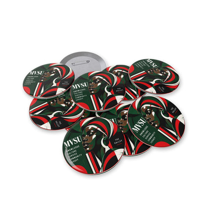 MVSU Afrocentric Round Pin — 'Knowledge • Culture • Service • Community • Legacy' Button