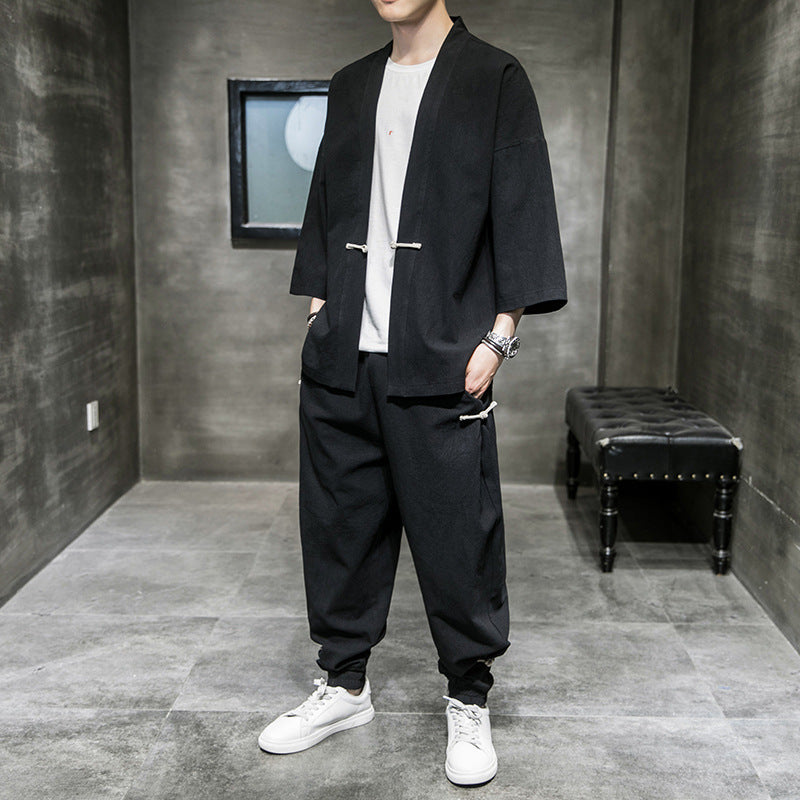 Relaxed Two-Piece Set in Black — design detail