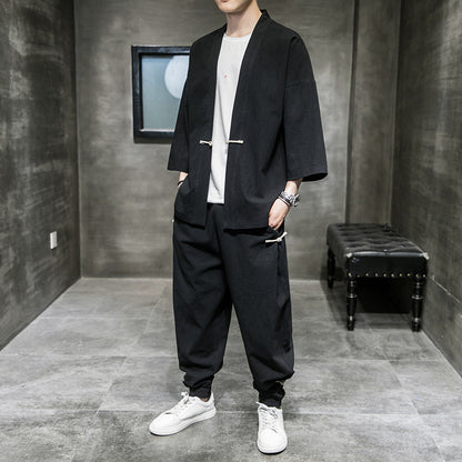 Relaxed Two-Piece Set in Black — design detail