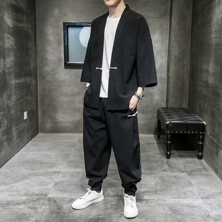 Relaxed Two-Piece Set in Black — design detail