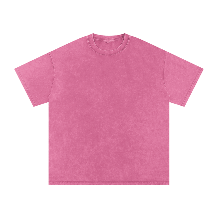 Snow-Wash Tee in Rose Red — front view