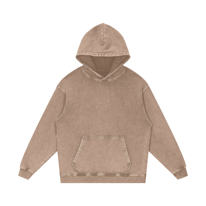 Heavyweight Washed Hoodie in Sand — front view