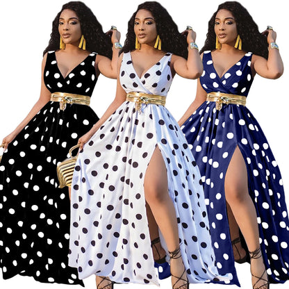 Polka-Dot Maxi Dress — design detail