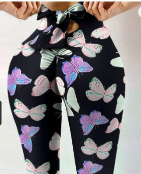 Drawstring Print Leggings — design detail