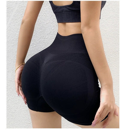 Ribbed Active Shorts in Black — design detail