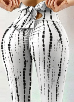 Drawstring Print Leggings — design detail