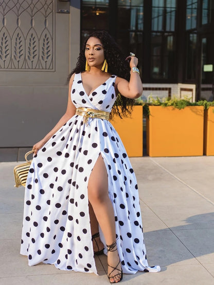 Polka-Dot Maxi Dress — design detail