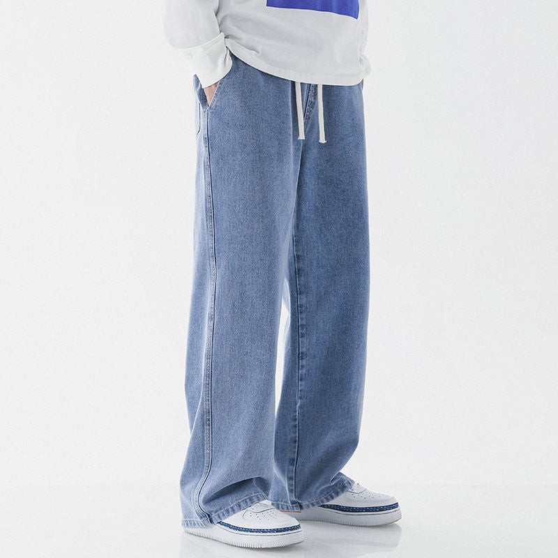 Wide-Leg Drawstring Jeans — design detail
