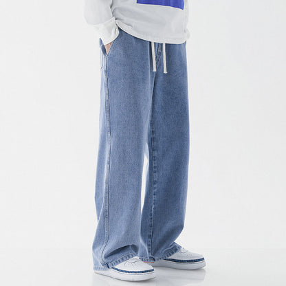Wide-Leg Drawstring Jeans — design detail