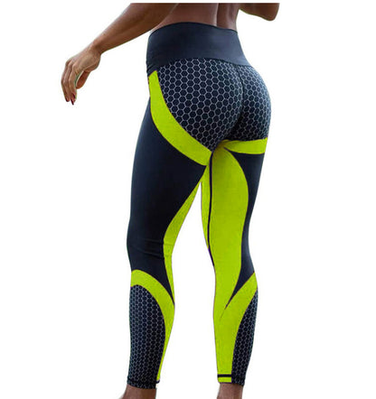 Contrast Print Leggings in Yellow — design detail