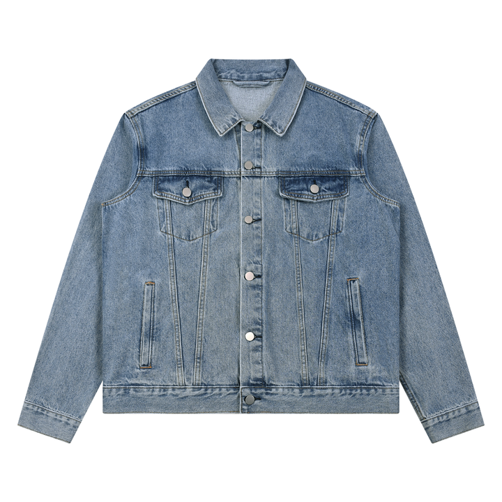 Classic Denim Jacket in Blue — front view