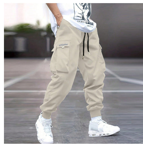 Cargo Joggers in Beige — design detail