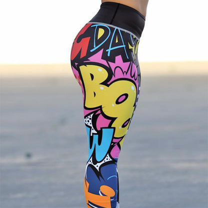 Contrast Print Leggings in BOOM digital color printing — design detail
