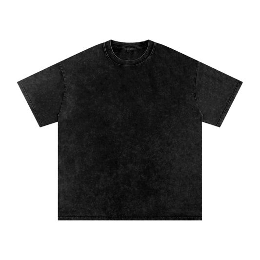 Snow-Wash Tee in Black — front view