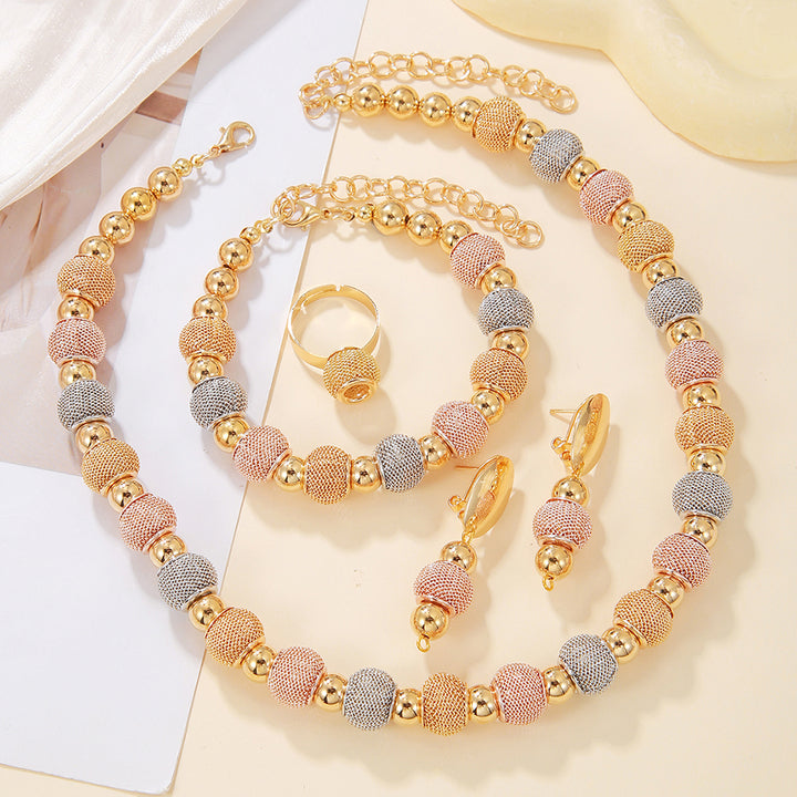 Beaded Jewelry Set in Colorful — design detail