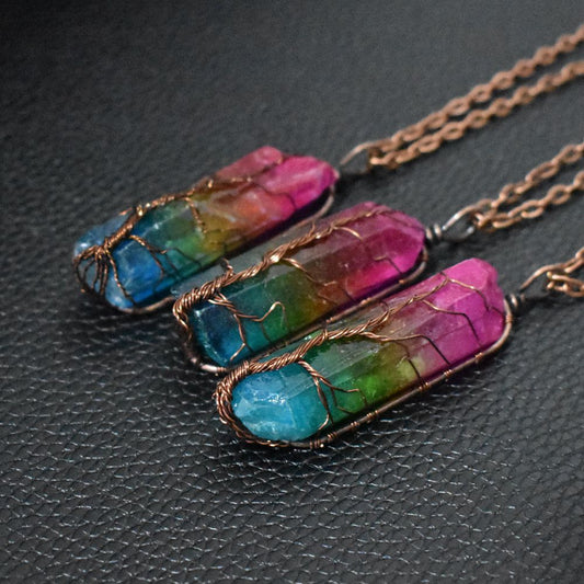 Rainbow Crystal Necklace — product view