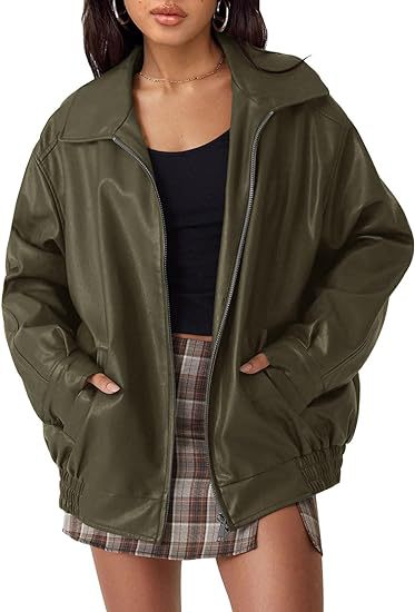 Faux-Leather Zip Jacket — design detail