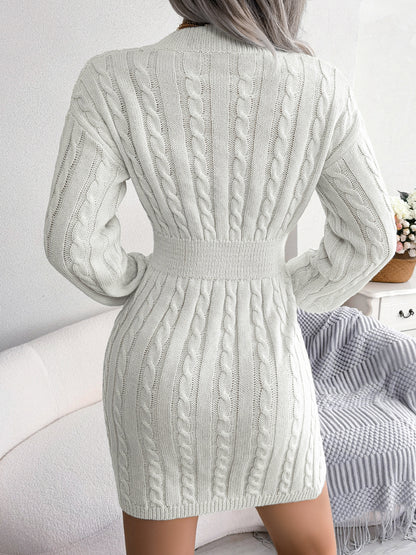 Cable-Knit Mini Dress — design detail