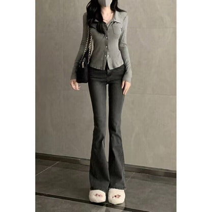 Fleece-Lined Split-Hem Jeans