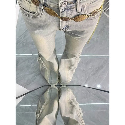 Distressed Flare Jeans