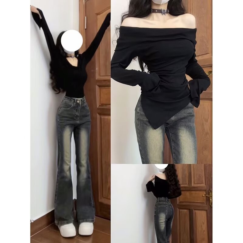 Fleece-Lined Split-Hem Jeans
