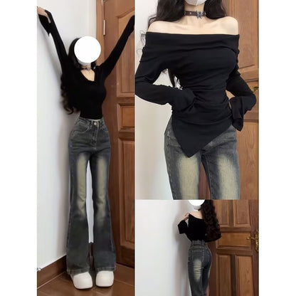 Fleece-Lined Split-Hem Jeans