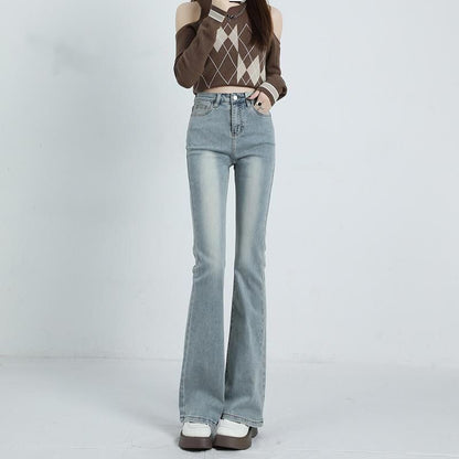 Fleece-Lined Split-Hem Jeans