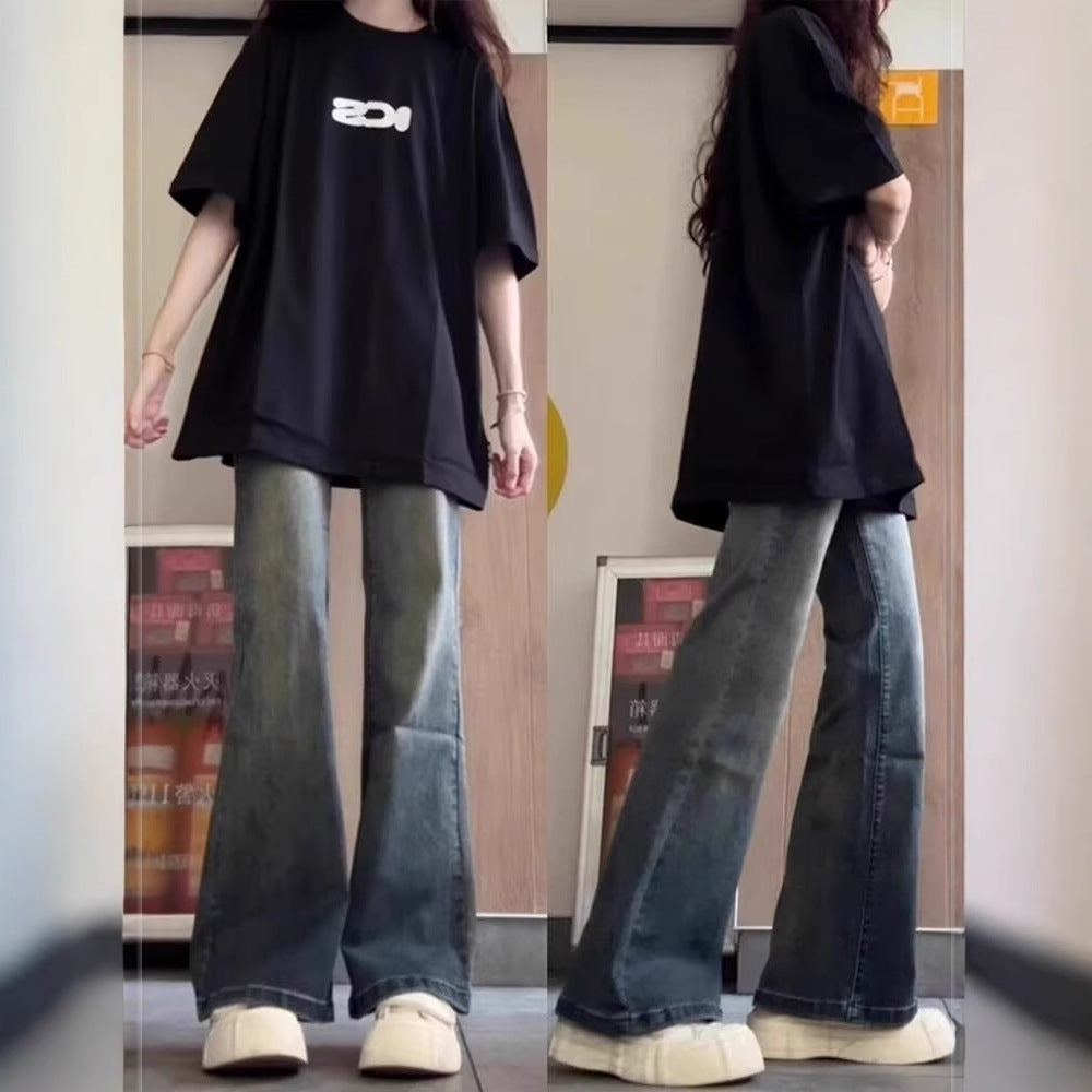 Fleece-Lined Split-Hem Jeans