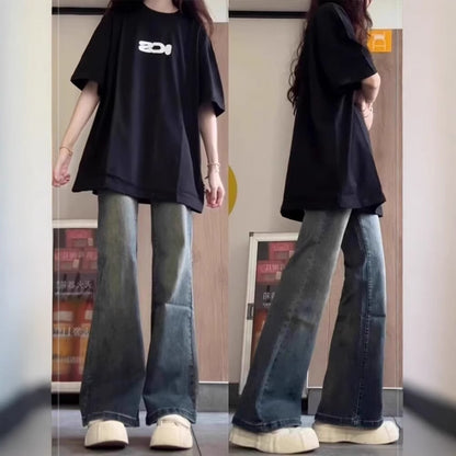 Fleece-Lined Split-Hem Jeans