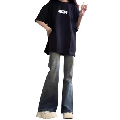 Fleece-Lined Split-Hem Jeans