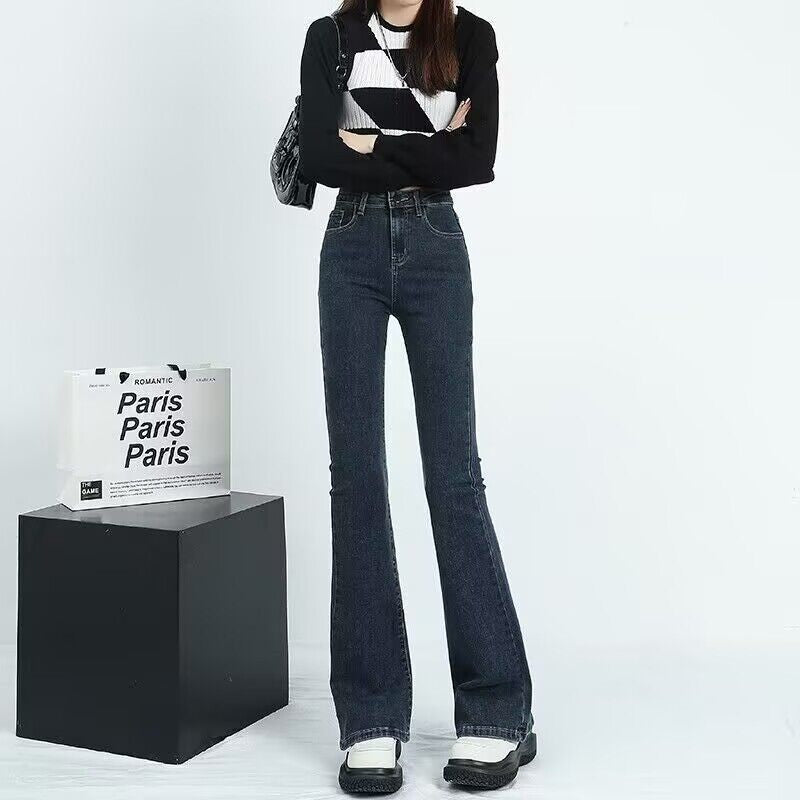 Fleece-Lined Split-Hem Jeans