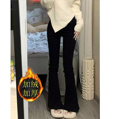 Fleece-Lined Split-Hem Jeans