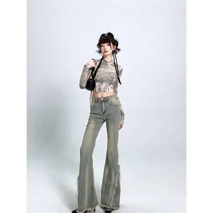 Distressed Flare Jeans