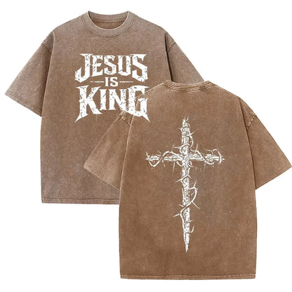 Jesus Is King Vintage Wash Tee