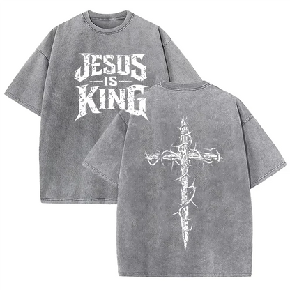 Jesus Is King Vintage Wash Tee – HOUSE 55