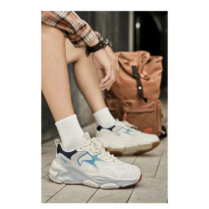 Thick-Sole Mesh Dad Sneakers