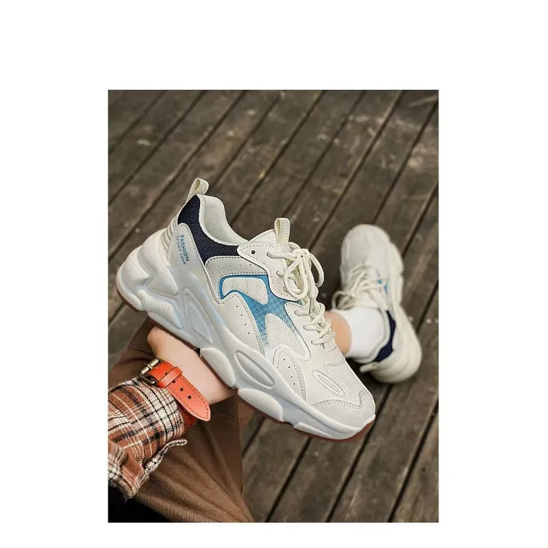 Thick-Sole Mesh Dad Sneakers