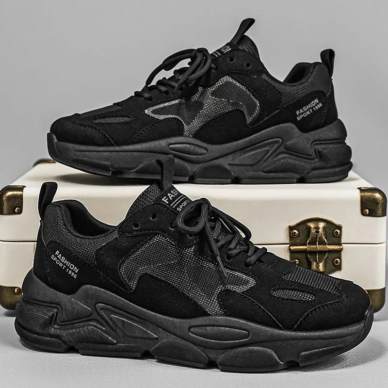 Thick-Sole Mesh Dad Sneakers