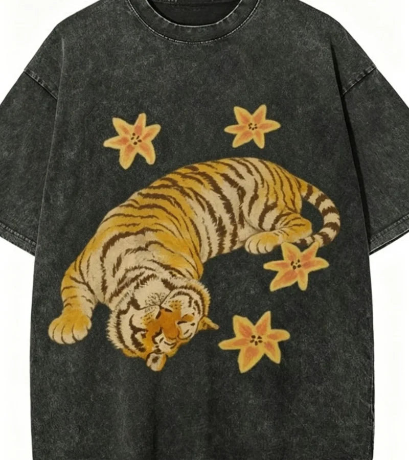 Ukiyo-e Tiger Vintage Wash Tee