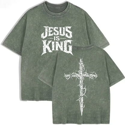 Jesus Is King Vintage Wash Tee