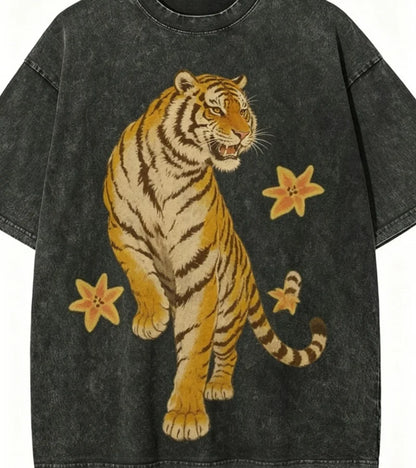Ukiyo-e Tiger Vintage Wash Tee