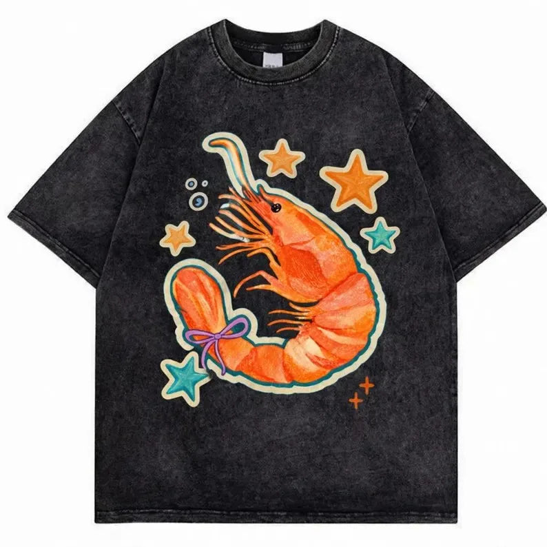 Rainbow Shrimp Vintage Wash Tee