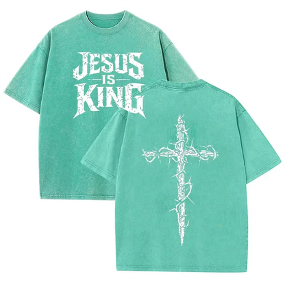 Jesus Is King Vintage Wash Tee