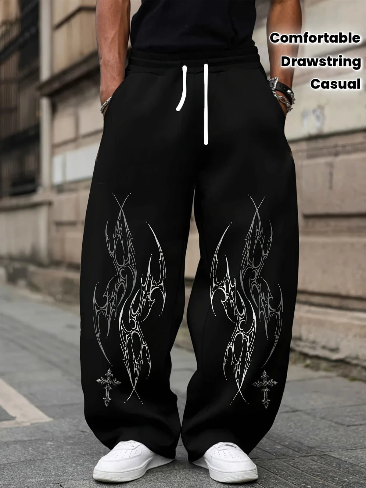 Gothic Vertical Graphic Sweatpants