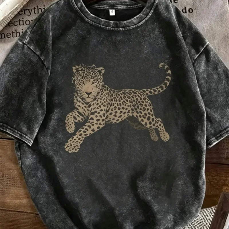 Abstract Leopard Vintage Wash Tee