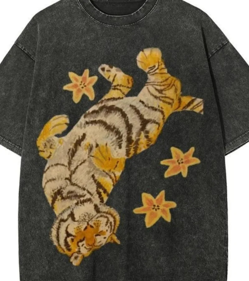 Ukiyo-e Tiger Vintage Wash Tee – HOUSE 55