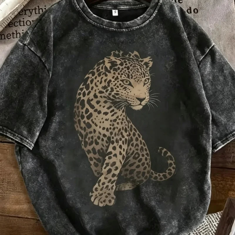 Abstract Leopard Vintage Wash Tee